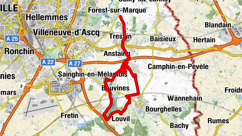Forest-sur-Marque - Tressin - Villeneuve-d'Ascq - Chéreng