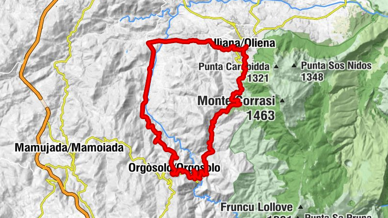 Santa Croce - Chiesa di San Lussorio - Ulìana/Oliena - Valico Cantoniera Jannas