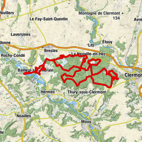 Montreuil-sur-Thérain - Bailleul-sur-Thérain - Mont César - Agnetz