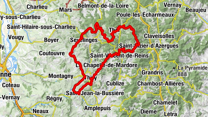 Saint-Victor - Thizy - Col de la Croix Couverte - Église Saint-Bonnet - Église Saint-Victor