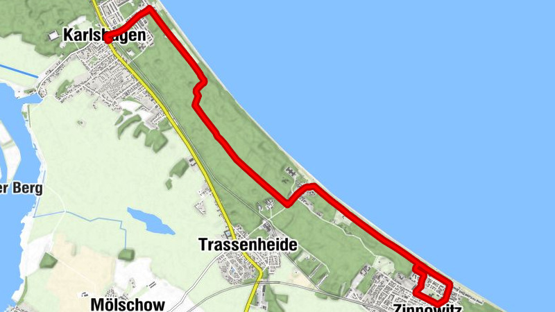 Karlshagen - Trassenmoor - Zinnowitz