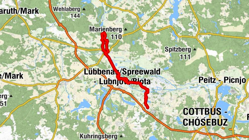 Vetschau / Wětošow - Vetschau/Spreewald - Wětošow/Błota - Sankt-Nikolai-Kirche - Lübbenau/Spreewald - Lubnjow/Błota