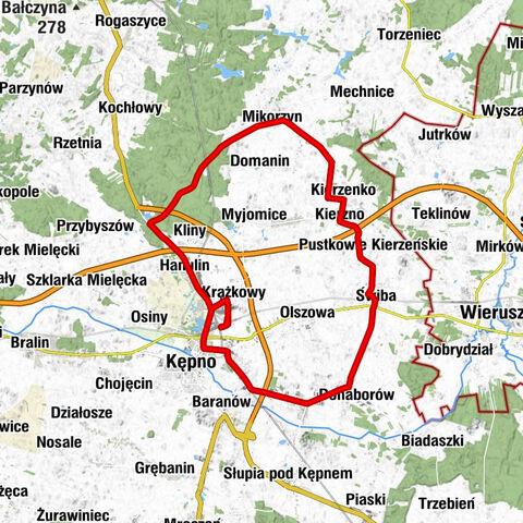 Krążkowy - Kościół św. Marcina - Kościół pw. św Katarzyny Aleksandryjskiej - Kościół Najświętszej Maryi Panny w Kierznie