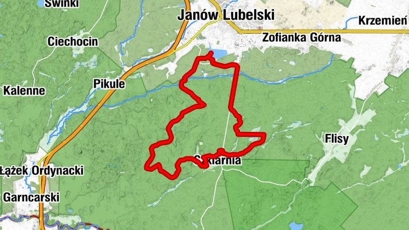 Janów Lubelski - Szklarnia - Cegielnia - Obrówka