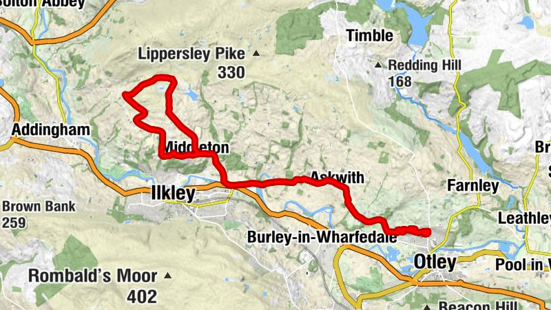 Otley - Weston - Long Ridge - Ellishaw Hill