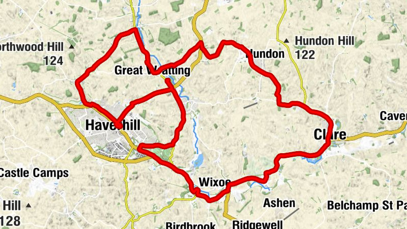 Blunts Corner - St John the Baptist - Clare Baptist Church - St Mary (Great Wratting Parish Church)