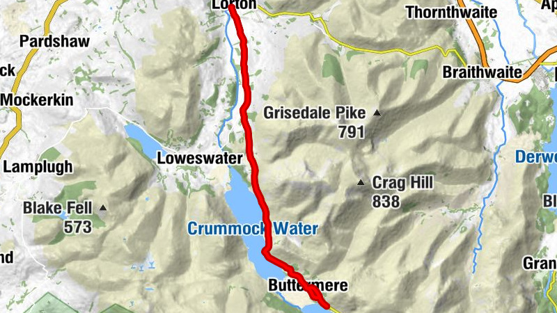 Lorton - Low Lorton - Lanthwaite Gate - Buttermere