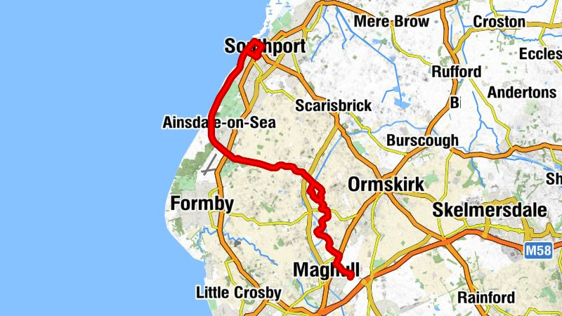 Maghull North - Maghull - Southport - Southport Marine Parade