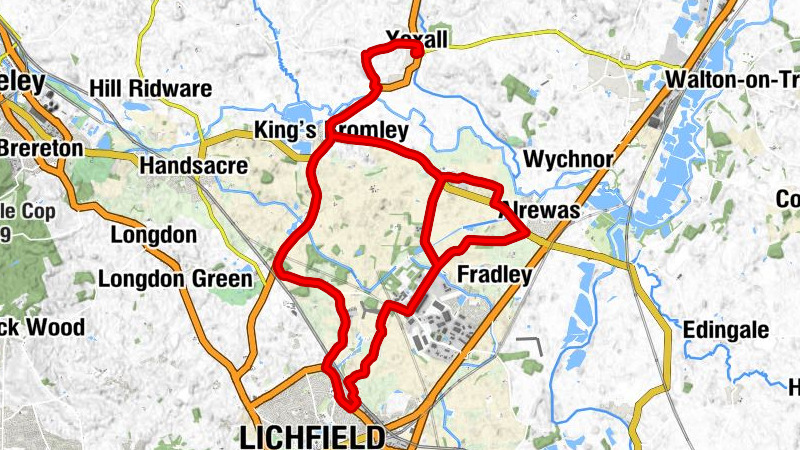 Yoxall - King's Bromley - Rileyhill - Lichfield