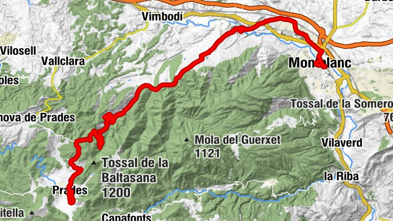 Montblanc - Església de l'Hospital de Santa Magdalena - Coll de l'Arena - Santa Maria de Prades