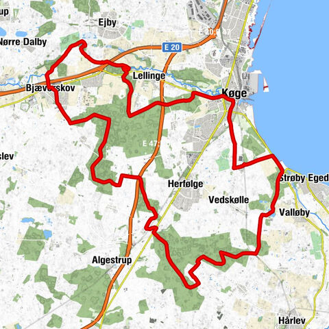 Egøje - Vallø Slotskro - Damhuse - Køge