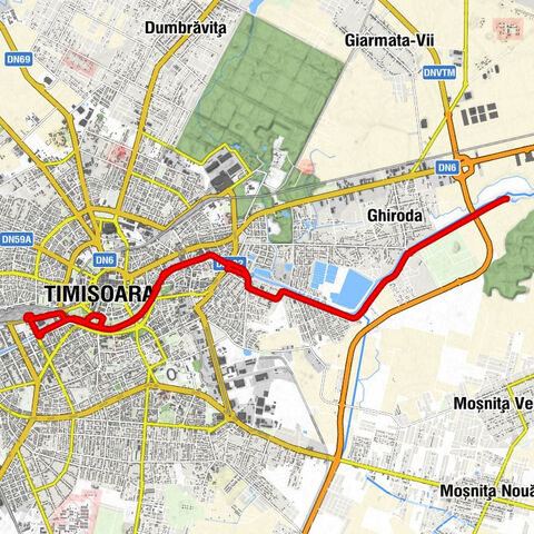 Timișoara Nord - Timișoara - Vasile Pârvan - Corneliu Coposu