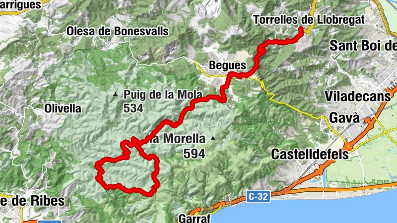 Sant Boi de Llobregat - Puig Moltó - Coll de la Guardieta - Turó dels Boixos