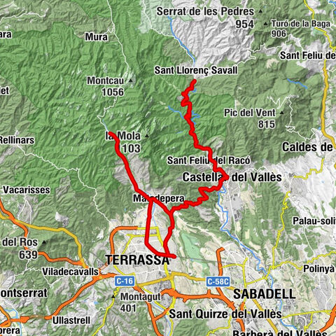 Terrassa - Can Tusell - Pla del Bon Aire - El Garrot - Castellar del Vallès