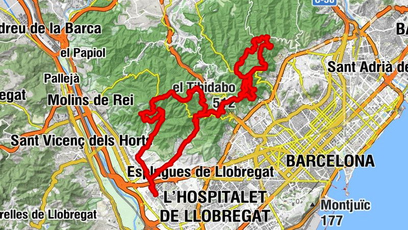 Sant Joan Despí - Turó de Can Pasqual;Turóns  de Can Pasqual - el Tibidabo - Sant Boi de Llobregat