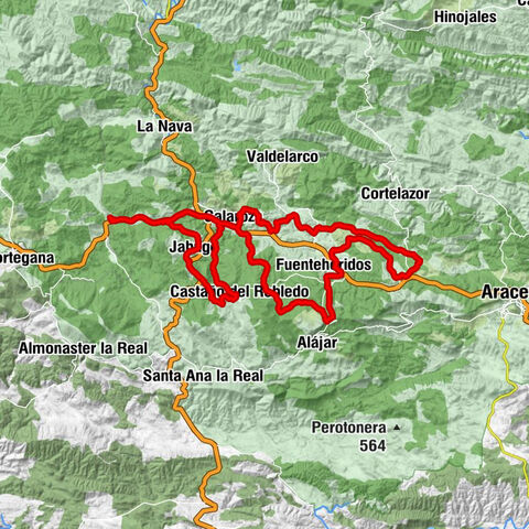 Jabugo-Galaroza - Mesón La Casucha - Puerto de los Ángeles o de Alájar - Puerto de Buenos Aires