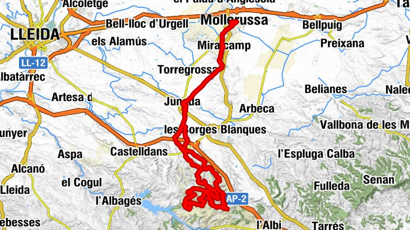 Mollerussa - Sant Miquel de Miralcamp - Punta del Pouet - Turó de l'Esclafidor