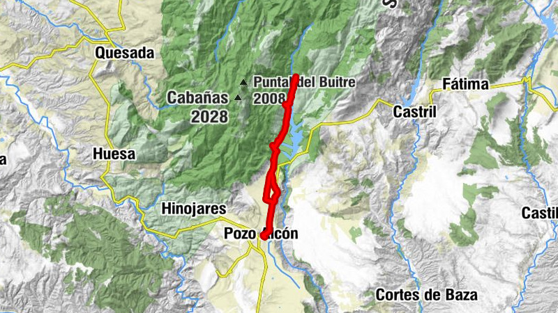 Pozo Alcón - Llano de la Fábrica - Las Huertas - Haza Vela