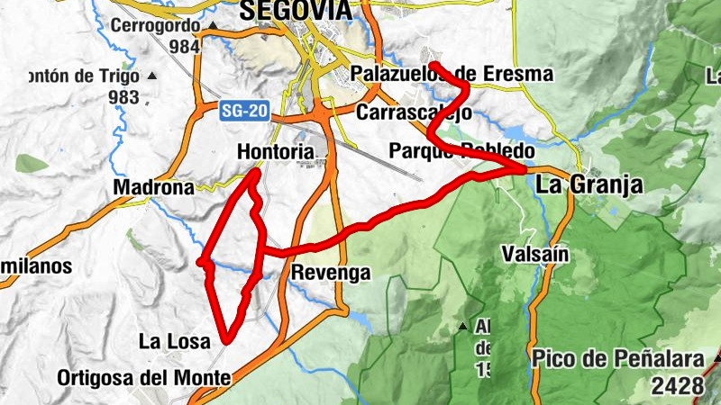 Palazuelos de Eresma - Peñas del Erizo - Parque Robledo - Colonia de San Antolín