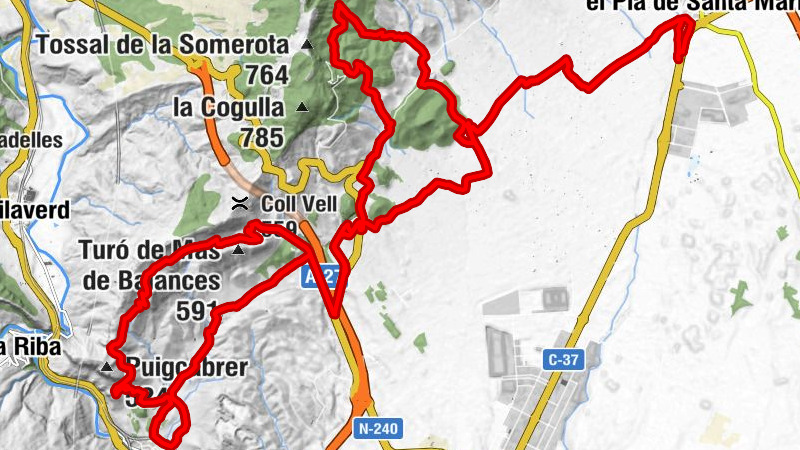 el Pla de Santa Maria - Fontscaldes - Coll de la Sivina