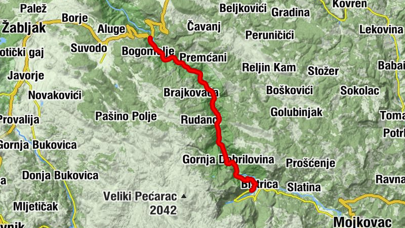 Đurđevića Tara - Budečevica - Donja Dobrilovina - Restoran Most