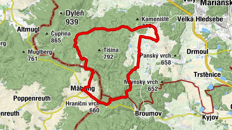 St. Katharina - Mähring - Krásné - Hraniční vrch