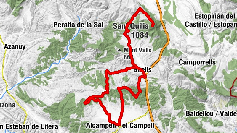 Alcampell / el Campell - Zurita - Sant Quilis - Baells