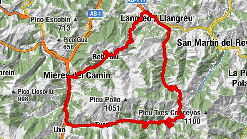Mieres-Puente - Ilesia San Xuan - Ilesia de San Luis Gonzaga - Santa María