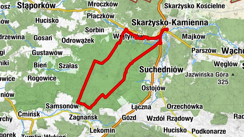 Skarżysko-Kamienna - Osieczyńska - Łysa Góra - Doliska