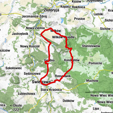 Kondratów - Kościół św. Józefa Oblubieńca - Zawodna - Wilków-Osiedle