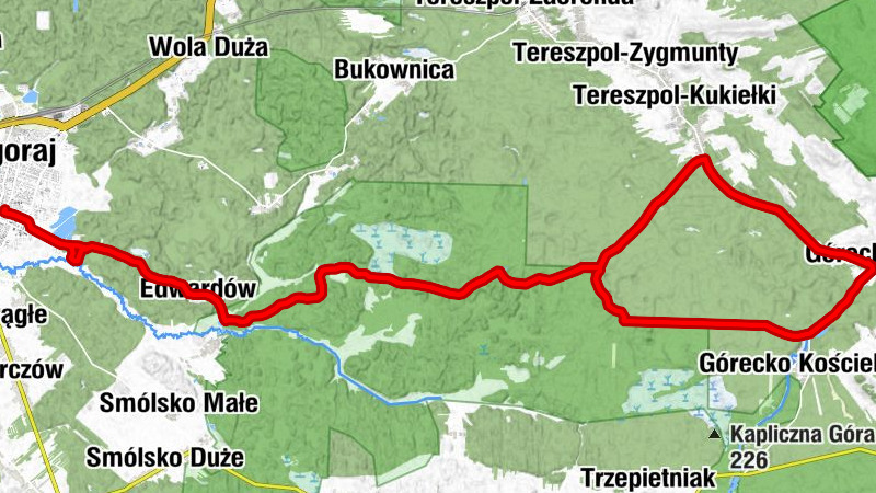 Biłgoraj - Różnówka-Stawy - Edwardów - Górecko Stare