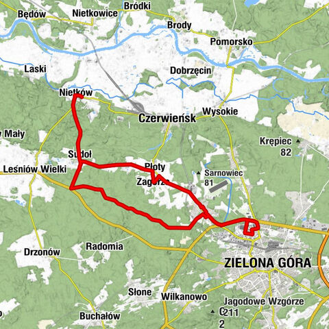 Nietków - Sudoł - Płoty - Zielona Góra