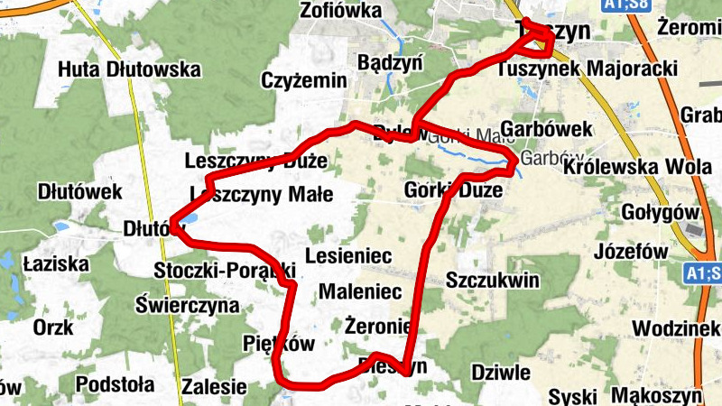 Tuszyn - Górki Małe - Kaplica św. Klary - Kościół Matki Bożej Częstochowskiej