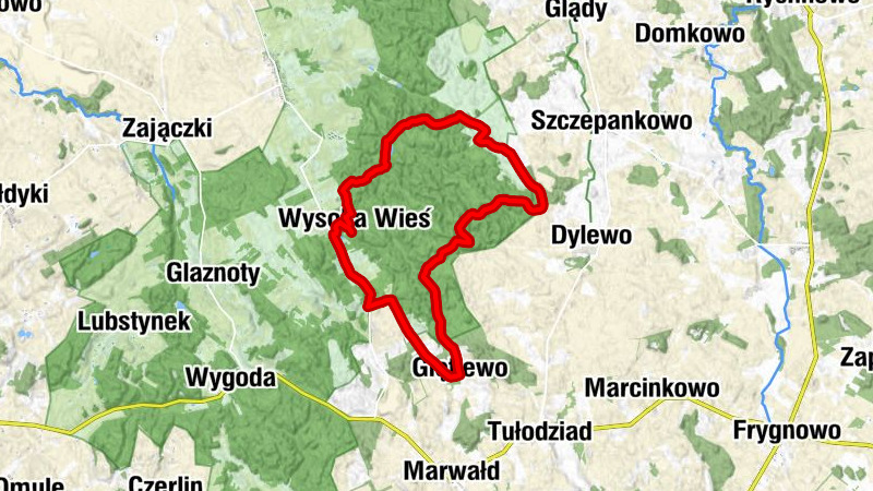 Wysoka Wieś - Janowo - Giętlewo - Dylewska Góra