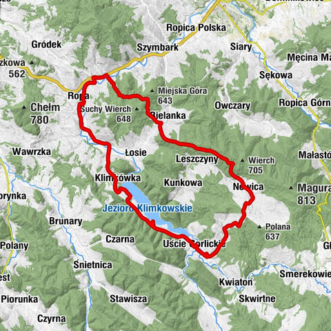 Łęgi za Górą - Cerkiew Świętej Paraskewy w Uściu Gorlickim - Wierch - Hora