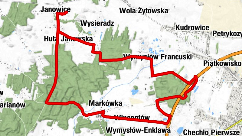 Janowice - Kresy - Huta Janowska - Pabianice