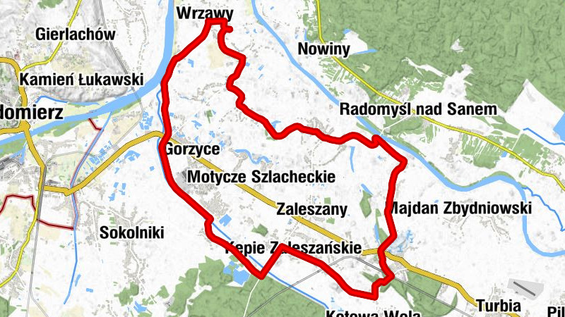 Podedwór - Wrzawy - Dąbrowa Wrzawska - Goczałkowice