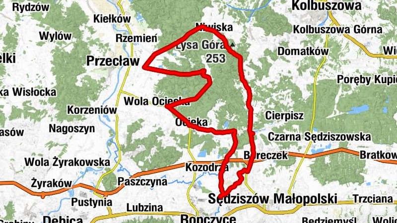 Witkowice Dolne - Borek Wielki - Grobla - Kościół św. Katarzyny Aleksandryjskiej w Ociece