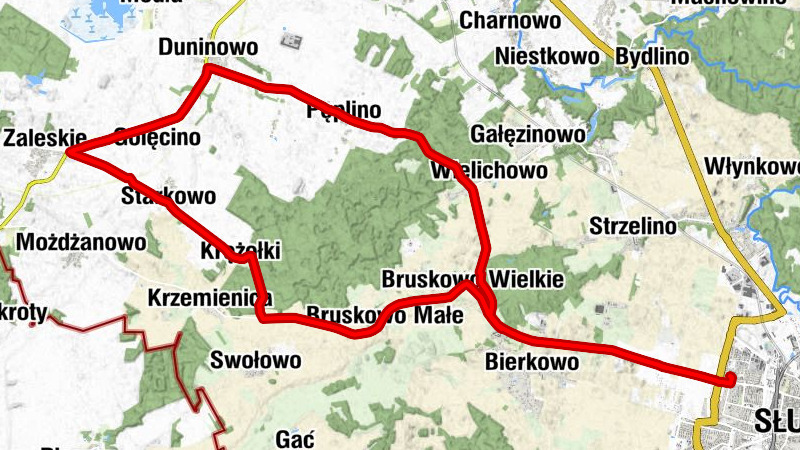 Słupsk - Kaczy Dołek - Bruskowo Wielkie - Wierzbięcin