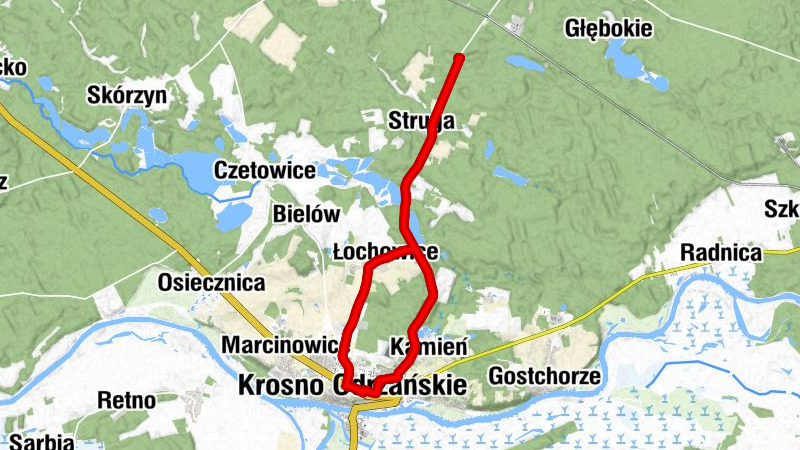 Krosno Odrzańskie - Srebrna Góra - Łochowice - Struga