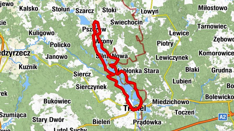 Trzciel - Rybojady - Borowy Młyn - Góra Sznekowa