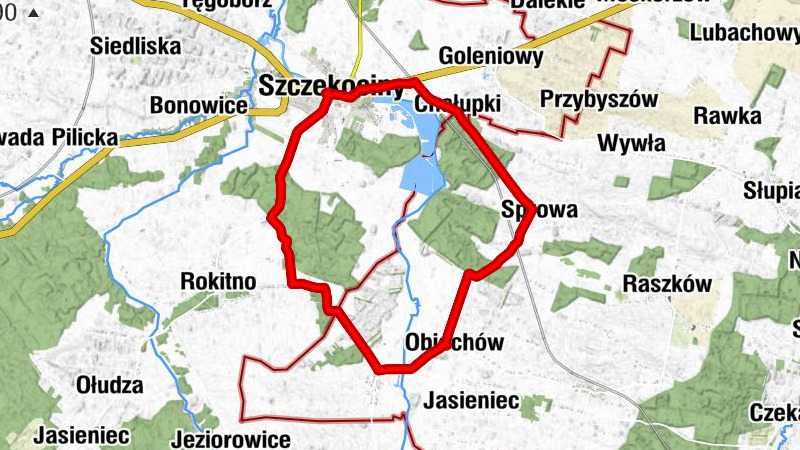 Szczekociny - Kaplica św. Stanisława - Podlas - Kościół pw. Świętego Bartłomieja Apostoła w Szczekocinach