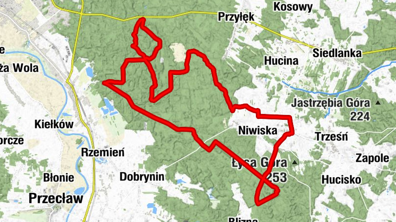 Podkościele - Debrzyna - Biesiadczańska Góra - Szydłowiec