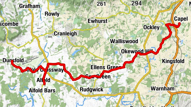 Dunsfold - Lakers Green - Alfold Crossways - Capel