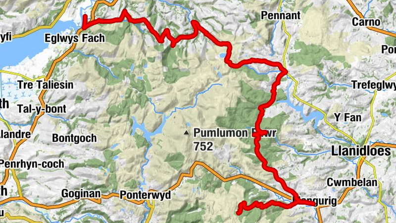Nant-Rhys - Llangurig - Cwm-Ricket - Cyffordd Dyfi / Dovey Junction