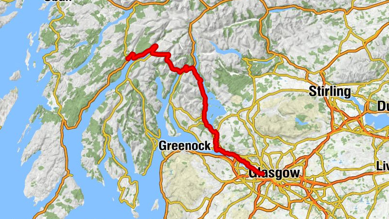 Glasgow - McMonagles Fish & Chips - Renton Trinity Parish Church - Inveraray