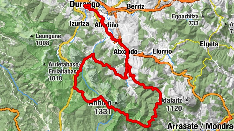 Durango - Erkotxa - Tellamendi - Menditxo
