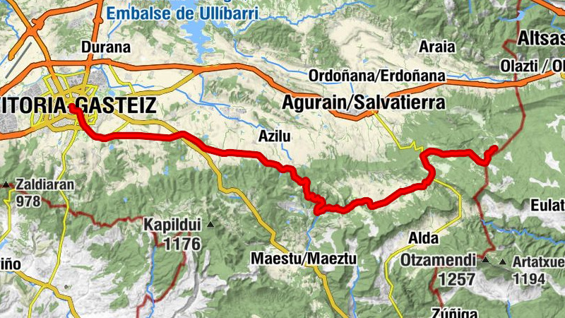 Fuente Urkibi - Portillo de Burandi - Legarda - Alde Zaharra/Casco Viejo