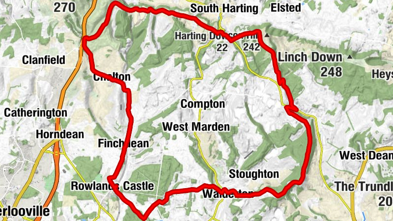 Rowlands Castle - Bow Hill - Harting Down - Holt Down