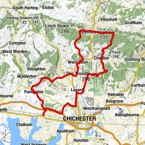 Bosham - Broadbridge - Chichester - Heyshott Down